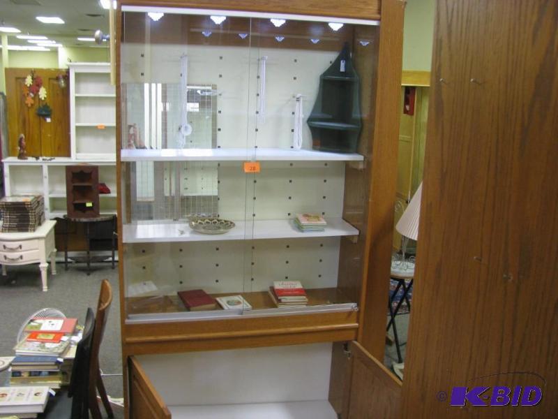 Tall display case glass doors with ...