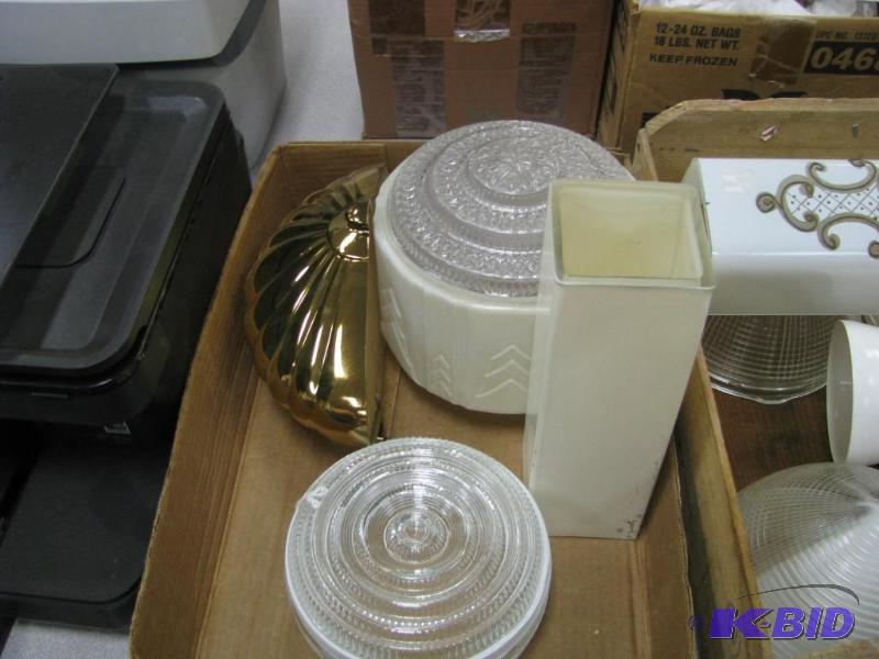lot of vintage glass light fixture ...