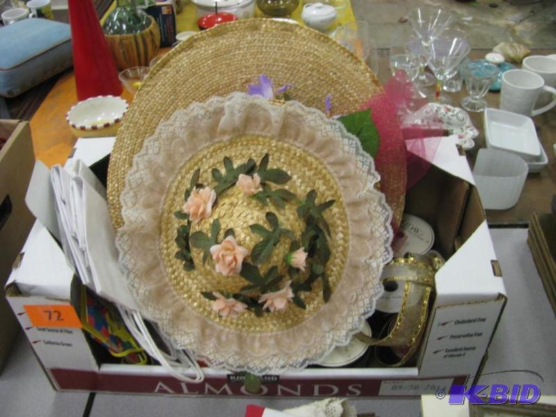 vintage straw hats and ribbons...