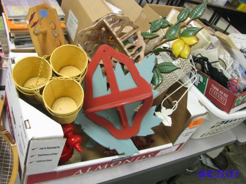 assorted vintage wall hangings, woo...