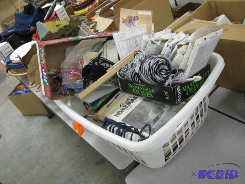 large lot of craft items, yarn, pat...
