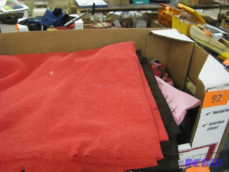 box full of vintage fabric...