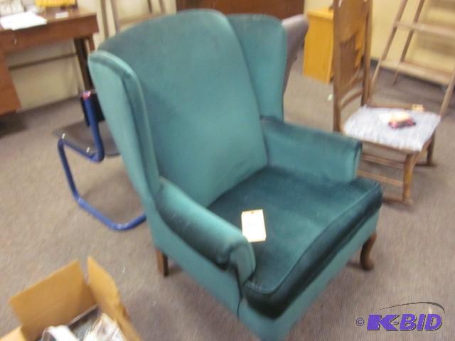 Emerald green wing back Victorian s...