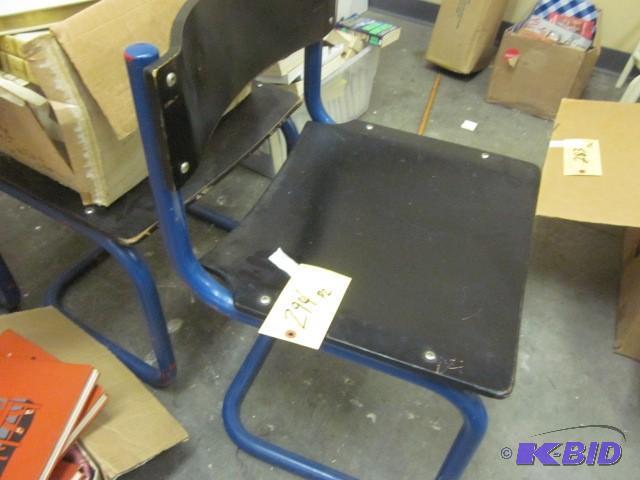 (3) Euro style metal and wood chair...