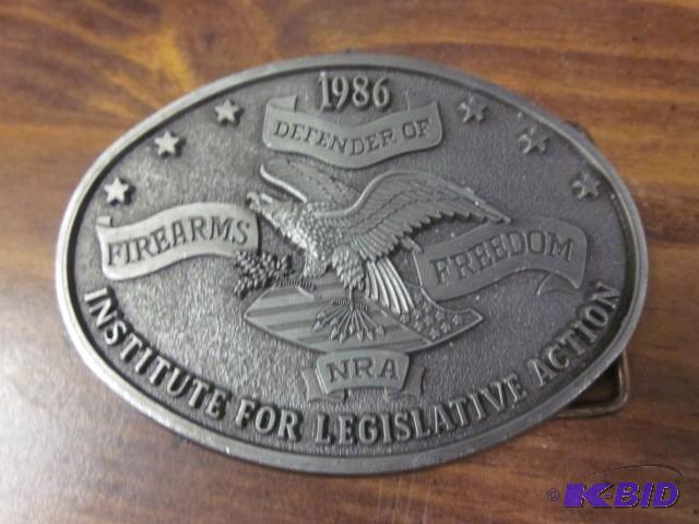 1986 NRA belt buckle. &nbsp...