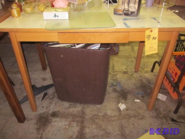 4 foot table, white laminate top, s...