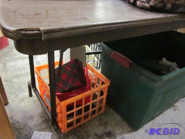 6 foot banquet table. Items on tabl...