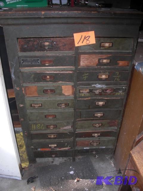 lot 118 image: Old fashion 20 drawer storage chest...