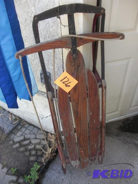 lot 126 image: Vintage Sled.. No markings.. 47 in ...