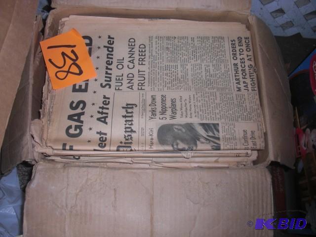 lot 138 image: Box of WWII Newspapers.. Some inter...