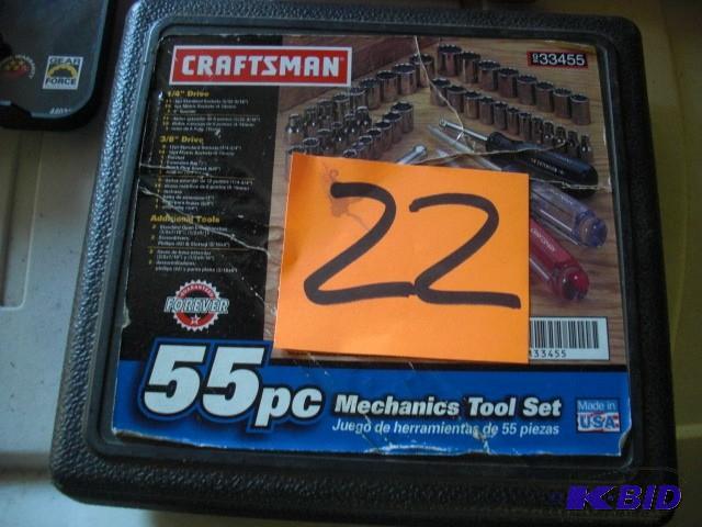 lot 22 image: CRAFTSMAN 55 piece mechanics tool s...