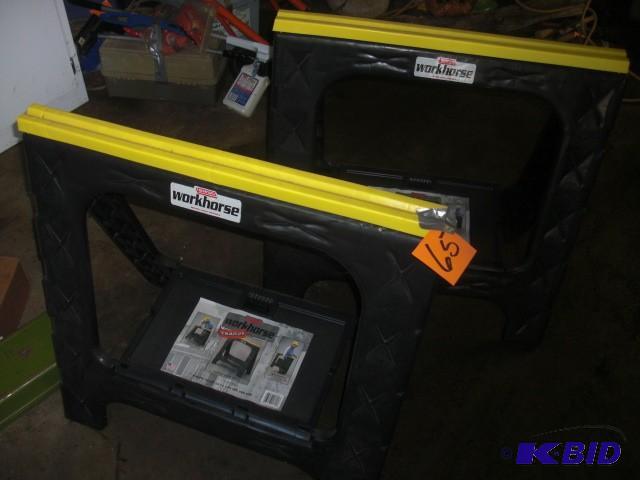 lot 65 image: 2 new plastic WORK HORSE, Saw horse...