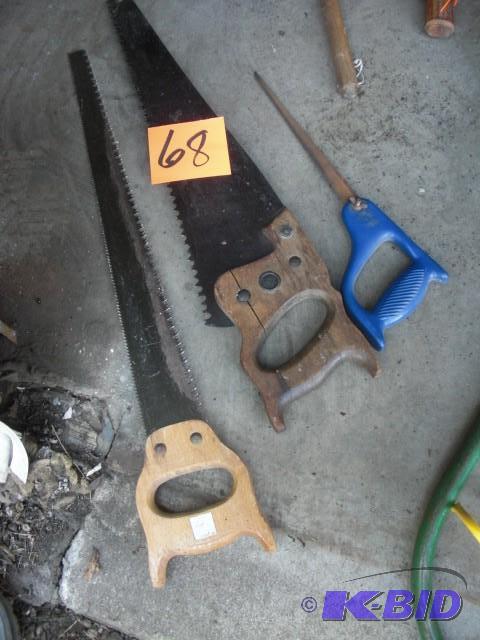lot 68 image: 3 hand saws...