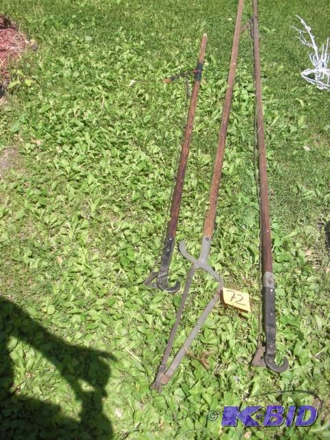 lot 72 image: 3 very old long tree trimming tools...