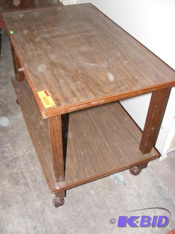lot 124 image: Side Table or Cart, on wheels. 26.5...