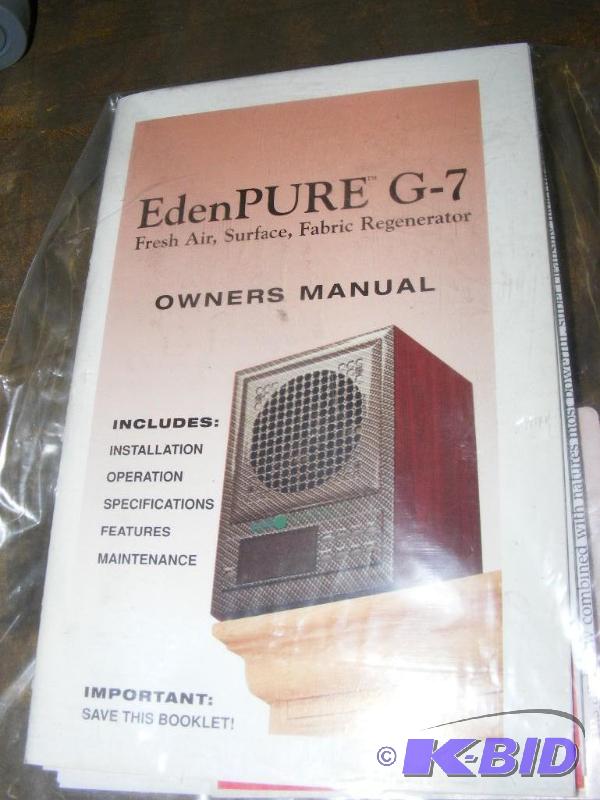lot 139 image: EdenPURE G-7 Air Purifier, untested...
