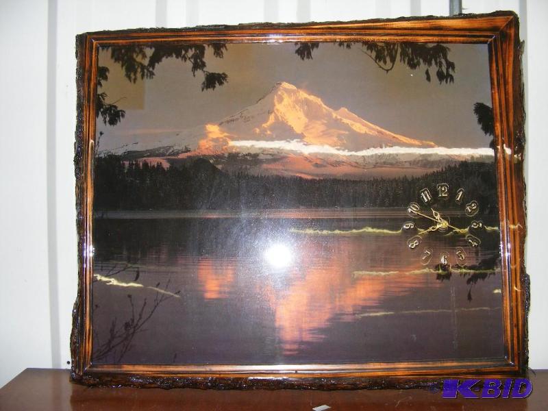 lot 148 image: Mountain View Clock with bark-like ...