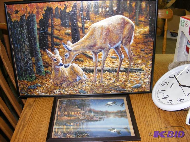 lot 154 image: Puzzle Picture of Deer, Clock, fram...