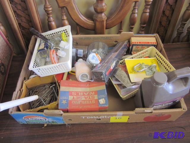 Garage items, nails, tools, paintin...