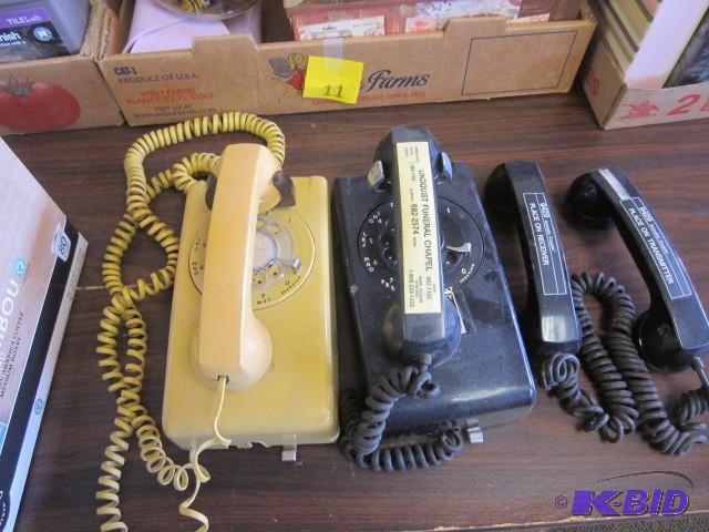 Vintage industrial telephones, wall...