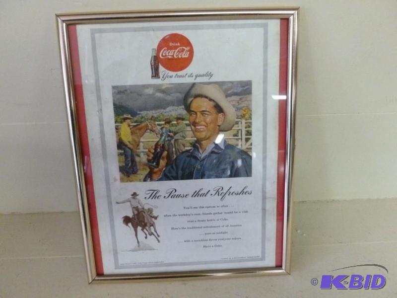 lot 145 image: Vintage 1953 Coca-Cola metal framed...