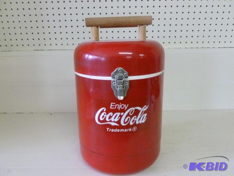 lot 152 image: Enjoy Coca-Cola metal shell soda co...