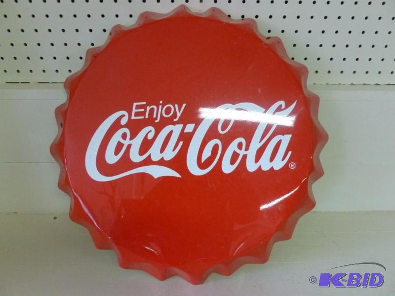 lot 154 image: Large Enjoy Coca-Cola metal bottle ...