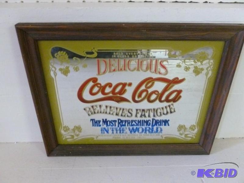 lot 160 image: Delicious Coca-Cola wood framed sod...