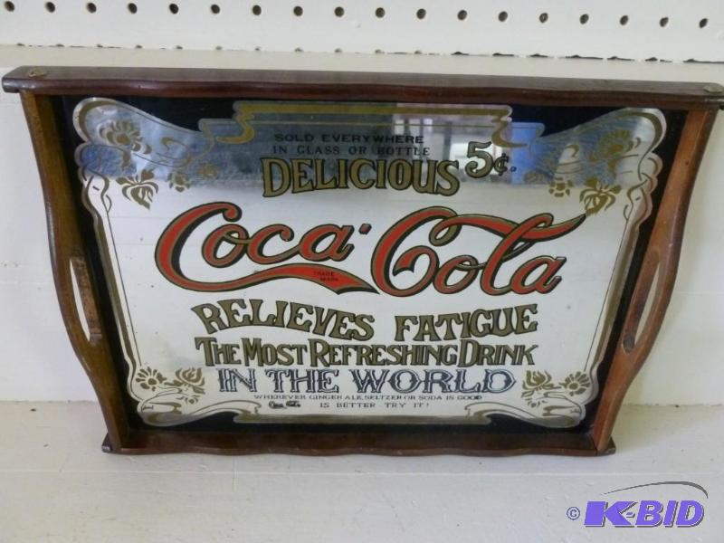 lot 161 image: Delicious Coca-Cola wood framed and...