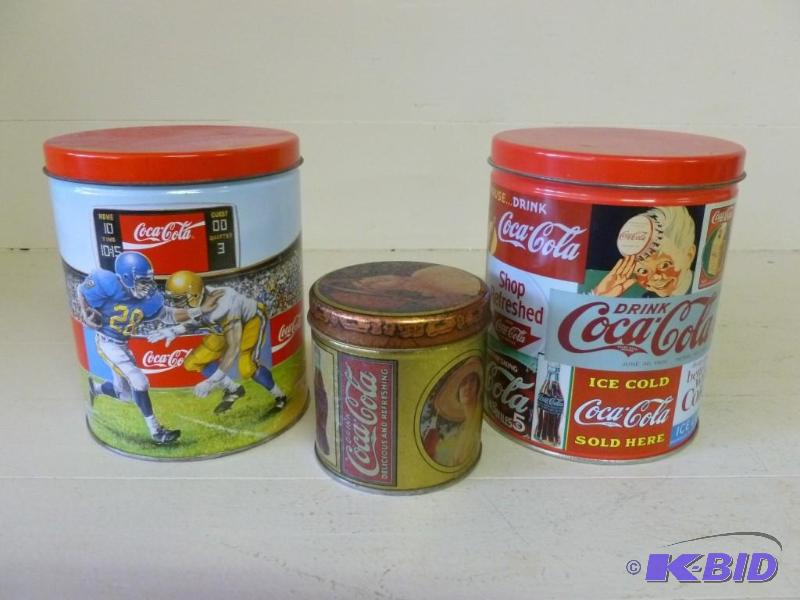 lot 188 image: Lot of three collectible Coca-Cola ...