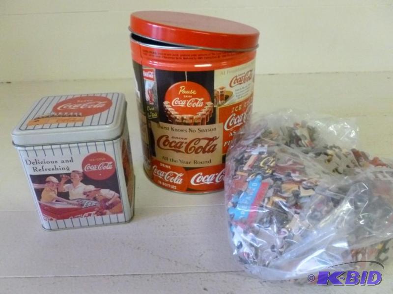 lot 190 image: Lot of two collectible Coca-Cola me...