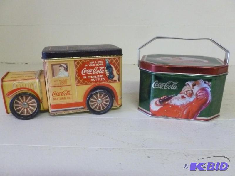 lot 191 image: Lot of two collectible Coca-Cola me...