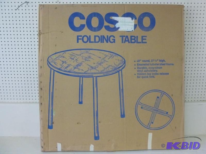 lot 225 image: Cosco&nbspround folding table that...