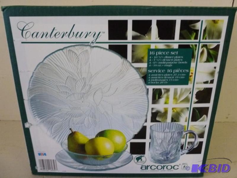 lot 230 image: Arcoroc - Canterbury 16 piece glass...