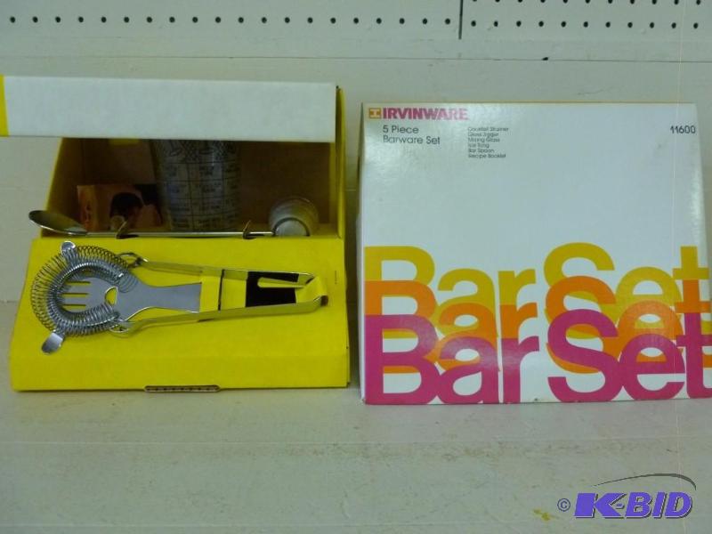 lot 244 image: Irvinware 5 piece barware set, new ...