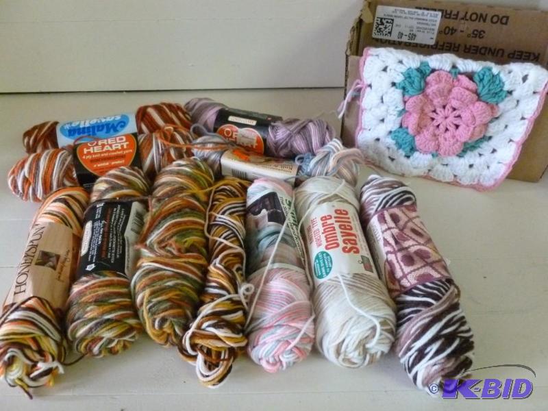 lot 346 image: Large lot of ten new rolls of yarn....