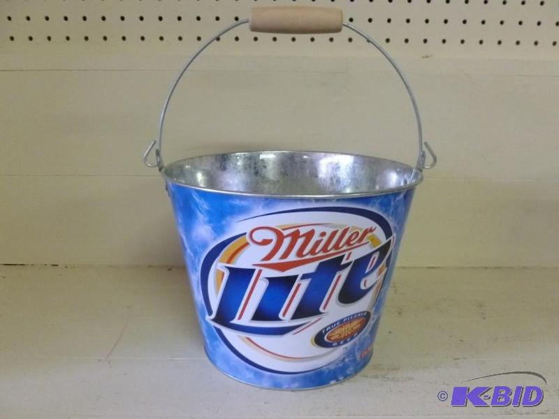 lot 394 image: Miller Lite galvanized steel beer b...