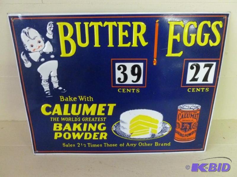 lot 71 image: Calumet Baking Powder embossed meta...