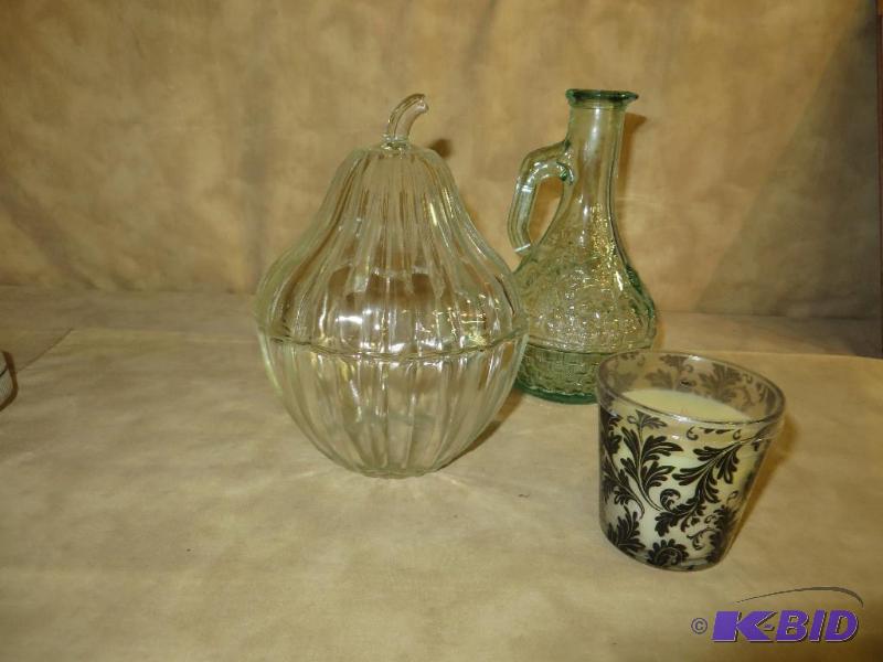 Very nice GLASS PEAR CANDY DISH, a ...