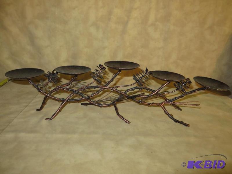 PINE CONE 5 PILLAR METAL COPPER-COL...
