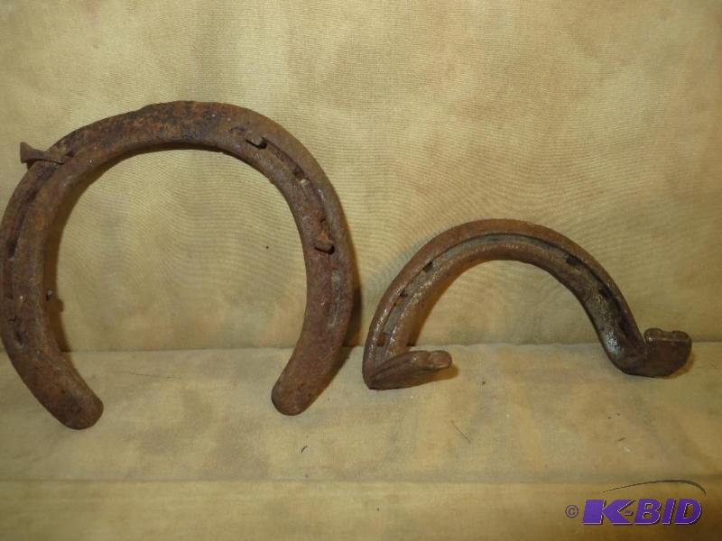 2 VERY OLD HORSE SHOES -- one even ...