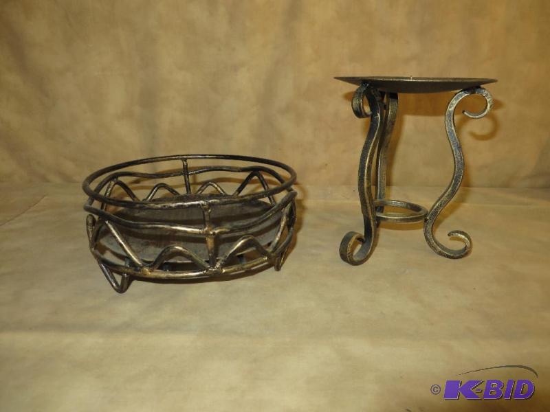 METAL PLANT HOLDER and a candle hol...