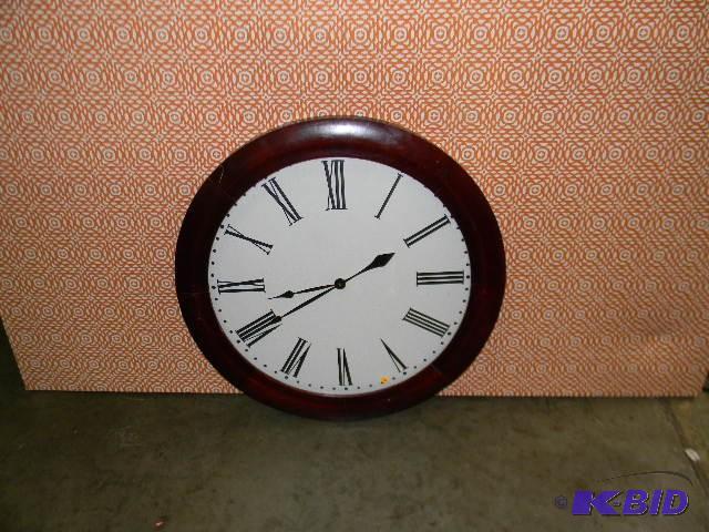32&quot wall clock with wood trim...