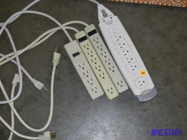 Four surge protector power strips...
