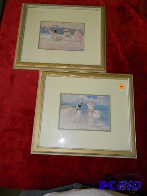 Lot of 2 framed pictures by R. Tola...