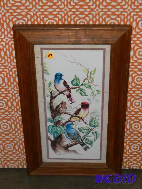 Framed bird picture...