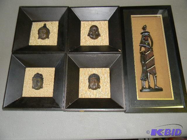 Lot of 5 wall decor - Buddha Head c...