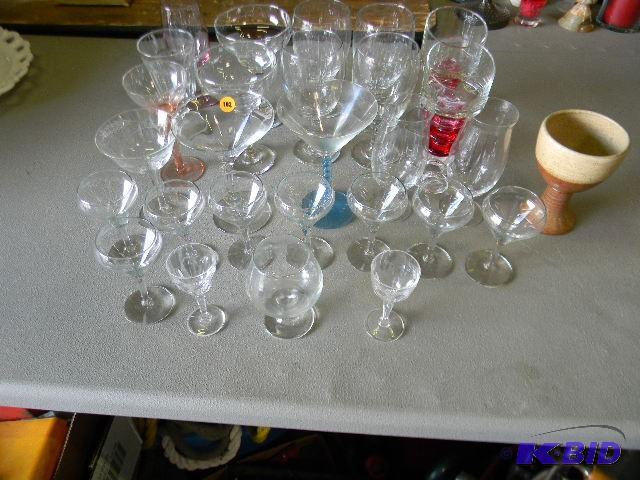 Lot of 28 misc. glasses - wine glas...