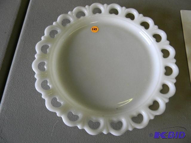 Milk glass platter...