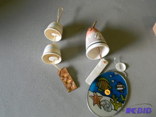 Lot of 3 hanging dcor - two ceramic...